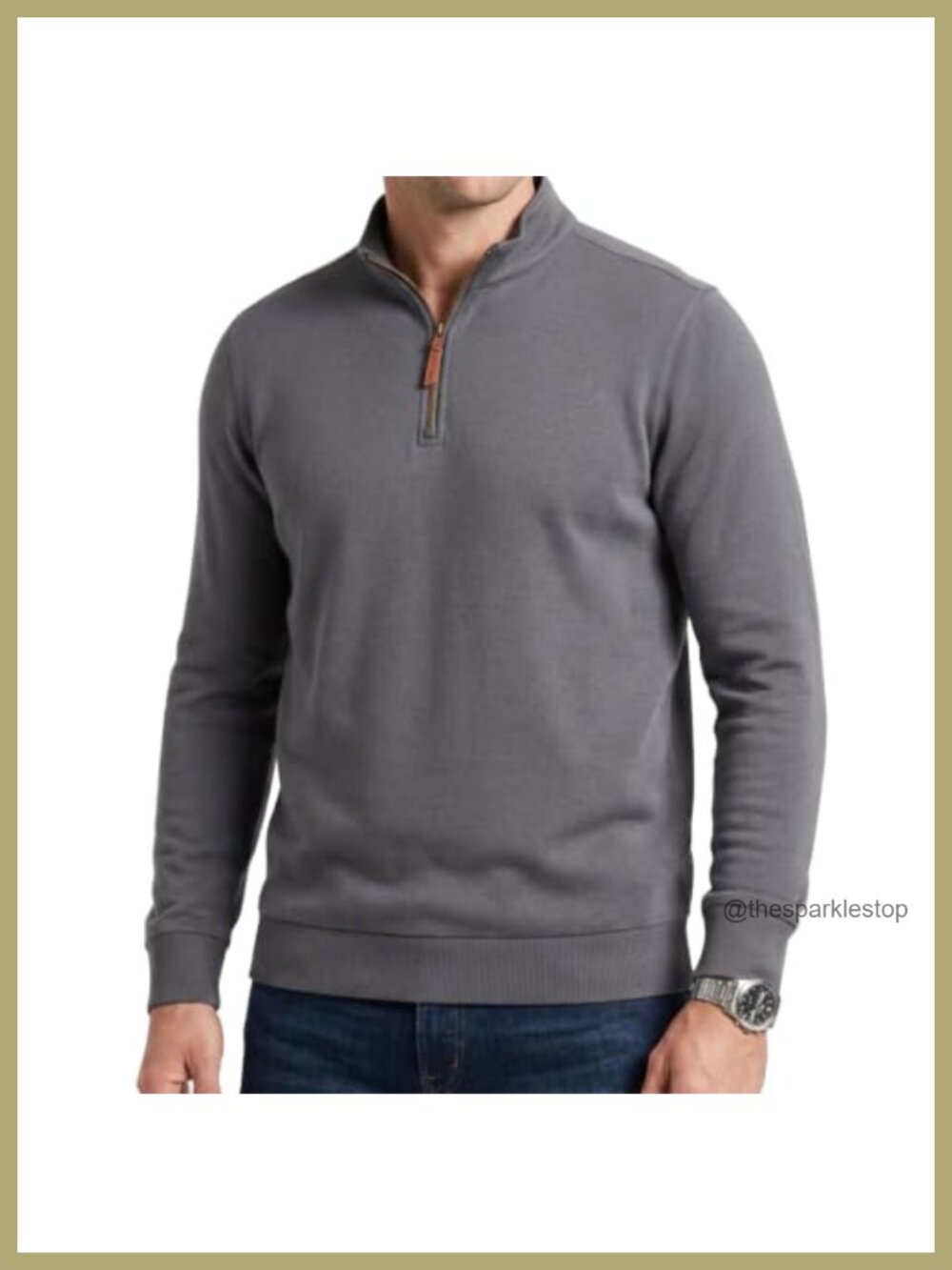 Men's Quarter Zip Pullover Lightweight Mock Neck Golf Sweatshirt Long Sleeve